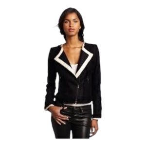 McGinn Black Tweed Blazer with White Trim